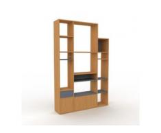 Holzregal Eiche - Modernes Regal aus Holz: Schubladen in Anthrazit & Türen in Eiche - 154 x 233 x 35 cm, Personalisierbar