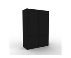 Aktenschrank Schwarz - Flexibler Büroschrank: Türen in Schwarz - Hochwertige Materialien - 79 x 118 x 35 cm, Modular
