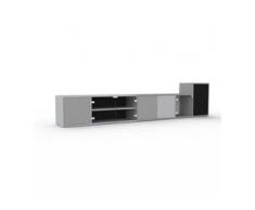 TV-Schrank Kristallglas klar - Moderner Fernsehschrank: Türen in Kristallglas klar - 267 x 61 x 35 cm, konfigurierbar