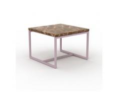 Beistelltisch Marmor, Brauner Emperador - Eleganter Nachttisch: Hochwertige Materialien, einzigartiges Design - 42 x 31 x 42...