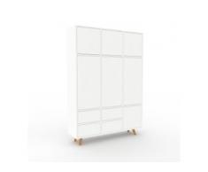 Aktenschrank Weiß - Büroschrank: Schubladen in Weiß & Türen in Weiß - Hochwertige Materialien - 118 x 168 x 35 cm, Modular