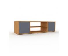 TV-Schrank Eiche - Moderner Fernsehschrank: Türen in Anthrazit - 154 x 41 x 47 cm, konfigurierbar