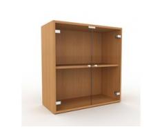 Vitrine Kristallglas klar - Moderne Glasvitrine: Türen in Kristallglas klar - Hochwertige Materialien - 77 x 80 x 35 cm,...