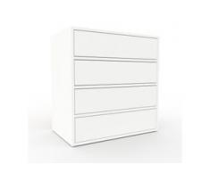 Kommode Weiß - Design-Lowboard: Schubladen in Weiß - Hochwertige Materialien - 77 x 80 x 47 cm, Selbst zusammenstellen
