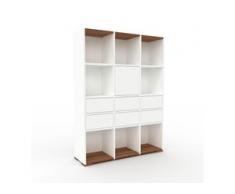 Aktenregal Weiß - Büroregal: Schubladen in Weiß & Türen in Weiß - Hochwertige Materialien - 118 x 158 x 35 cm, konfigurierbar