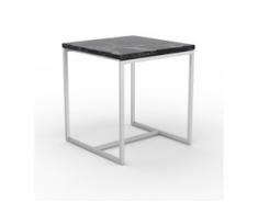 Beistelltisch Marmor, Schwarzer Marquina - Eleganter Nachttisch: Hochwertige Materialien, einzigartiges Design - 42 x 46 x...