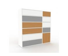 Highboard Weiß - Highboard: Schubladen in Weiß & Türen in Eiche - Hochwertige Materialien - 116 x 118 x 35 cm, Selbst designen