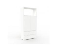 Aktenschrank Weiß - Büroschrank: Schubladen in Weiß & Türen in Weiß - Hochwertige Materialien - 77 x 158 x 35 cm, Modular