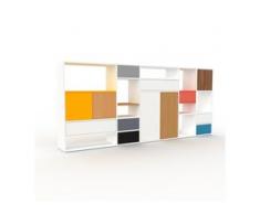 Highboard Weiß - Highboard: Schubladen in Weiß & Türen in Gelb - Hochwertige Materialien - 267 x 118 x 35 cm, Selbst designen