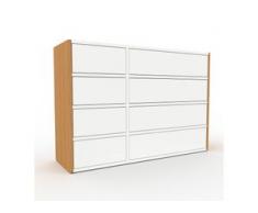 Kommode Eiche - Design-Lowboard: Schubladen in Weiß - Hochwertige Materialien - 116 x 80 x 35 cm, Selbst zusammenstellen