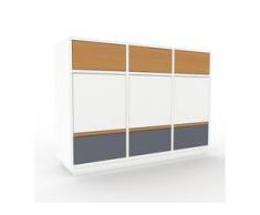 Aktenschrank Weiß - Büroschrank: Schubladen in Anthrazit & Türen in Weiß - Hochwertige Materialien - 118 x 85 x 35 cm, Modular