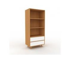 Aktenregal Eiche - Flexibles Büroregal: Schubladen in Weiß - Hochwertige Materialien - 77 x 168 x 47 cm, konfigurierbar