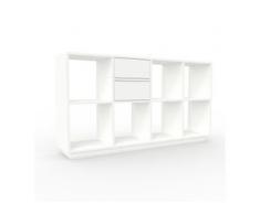 Bücherregal Weiß - Modernes Regal für Bücher: Schubladen in Weiß - 156 x 85 x 35 cm, Individuell konfigurierbar