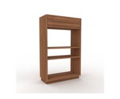 Bücherregal Nussbaum - Modernes Regal für Bücher: Schubladen in Nussbaum - 77 x 124 x 35 cm, Individuell konfigurierbar