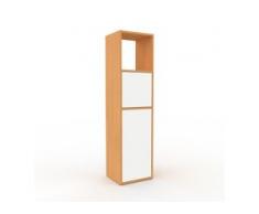 Aktenschrank Buche - Flexibler Büroschrank: Türen in Weiß - Hochwertige Materialien - 41 x 157 x 35 cm, Modular
