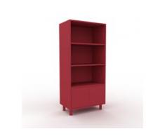 Aktenregal Burgundrot - Flexibles Büroregal: Türen in Burgundrot - Hochwertige Materialien - 77 x 168 x 47 cm, konfigurierbar