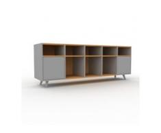 TV-Schrank Grau - Moderner Fernsehschrank: Türen in Grau - 195 x 72 x 47 cm, konfigurierbar