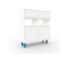Kommode Weiß - Lowboard: Schubladen in Weiß & Türen in Weiß - Hochwertige Materialien - 79 x 91 x 35 cm, konfigurierbar