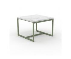 Beistelltisch Marmor, Weißer Carrara - Eleganter Nachttisch: Hochwertige Materialien, einzigartiges Design - 42 x 31 x 42...