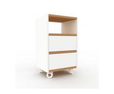 Rollcontainer Weiß - Moderner Rollcontainer: Schubladen in Weiß - 41 x 68 x 35 cm, konfigurierbar