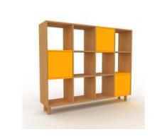 Aktenregal Eiche - Flexibles Büroregal: Türen in Gelb - Hochwertige Materialien - 156 x 130 x 35 cm, konfigurierbar