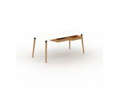 Schreibtisch Massivholz Weiß - Moderner Massivholz-Schreibtisch: mit 2 Schublade/n - Hochwertige Materialien - 180 x 75 x 90...