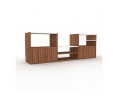 TV-Schrank Nussbaum - Moderner Fernsehschrank: Türen in Nussbaum - 226 x 80 x 47 cm, konfigurierbar