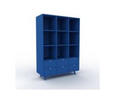 Aktenregal Marineblau - Flexibles Büroregal: Schubladen in Marineblau - Hochwertige Materialien - 118 x 168 x 47 cm,...