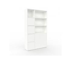 Aktenregal Weiß - Flexibles Büroregal: Türen in Weiß - Hochwertige Materialien - 116 x 195 x 35 cm, konfigurierbar