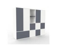 Highboard Weiß - Highboard: Schubladen in Anthrazit & Türen in Anthrazit - Hochwertige Materialien - 190 x 157 x 47 cm,...
