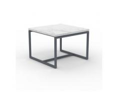 Beistelltisch Marmor, Weißer Carrara - Eleganter Nachttisch: Hochwertige Materialien, einzigartiges Design - 42 x 31 x 42...