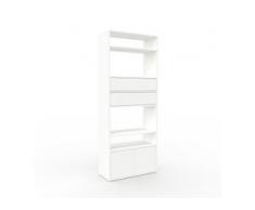 Aktenregal Weiß - Büroregal: Schubladen in Weiß & Türen in Weiß - Hochwertige Materialien - 77 x 195 x 35 cm, konfigurierbar