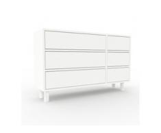 Kommode Weiß - Design-Lowboard: Schubladen in Weiß - Hochwertige Materialien - 116 x 72 x 35 cm, Selbst zusammenstellen