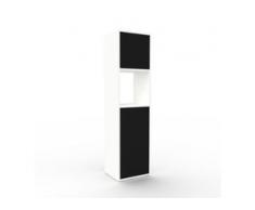 Aktenregal Weiß - Flexibles Büroregal: Türen in Schwarz - Hochwertige Materialien - 41 x 157 x 35 cm, konfigurierbar