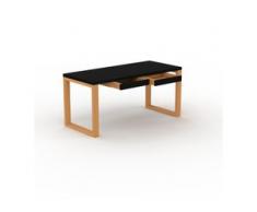 Schreibtisch Massivholz Schwarz - Moderner Massivholz-Schreibtisch: mit 2 Schublade/n - Hochwertige Materialien - 160 x 75 x...