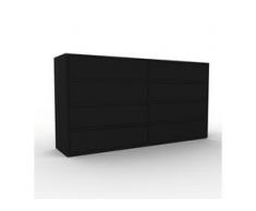 Kommode Schwarz - Design-Lowboard: Schubladen in Schwarz - Hochwertige Materialien - 152 x 80 x 35 cm, Selbst zusammenstellen