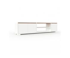 Lowboard Weiß - Designer-TV-Board: Türen in Weiß - Hochwertige Materialien - 190 x 43 x 35 cm, Komplett anpassbar