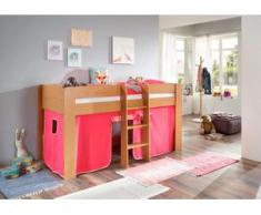 Relita Hochbett »Andi« mit Rolllattenrost und Vorhang, rosa
