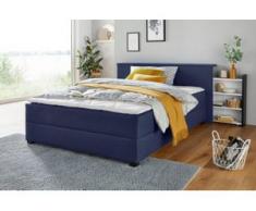 Breckle Boxspringbett, mit ausziehbarem Regal, Topper und Bettkasten, blau