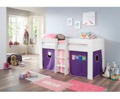 Relita Hochbett »Andi« mit Rolllattenrost und Vorhang, rosa