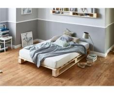 ATLANTIC home collection Palettenbett, aus massiver Fichte, wahlweise mit Matratze, natur