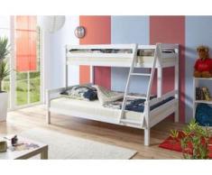 Ticaa Etagenbett »Maxim«, Buche, weiß