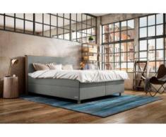 Schlaraffia Boxspringbett »Elvis«, inkl. BULTEX® Topper, Holzfuß in Eiche, grau