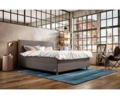 Schlaraffia Boxspringbett »Elvis«, inkl. BULTEX® Topper, Holzfuß in Eiche, grau