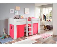 Relita Hochbett »Andi« mit Rolllattenrost und Vorhang, rosa