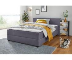Breckle Boxspringbett, mit ausziehbarem Regal, Topper und Bettkasten, grau