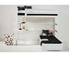 Hoppekids Hochbett inkl. Tischplatte und Ausziehbett, schwarz