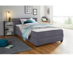 Breckle Boxspringbett, mit ausziehbarem Regal, Topper und Bettkasten, grau