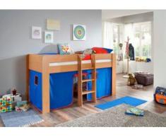 Relita Hochbett »Andi« mit Rolllattenrost und Vorhang, blau