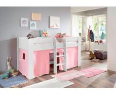 Relita Hochbett »Andi« mit Rolllattenrost und Vorhang, rosa